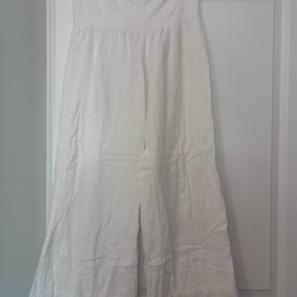 White Wide-Leg Flare Pants